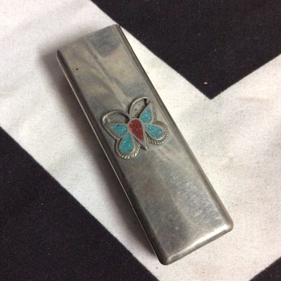 LIGHTER CASE SQUARED BUTTERFLY INLAY PENDANT 1