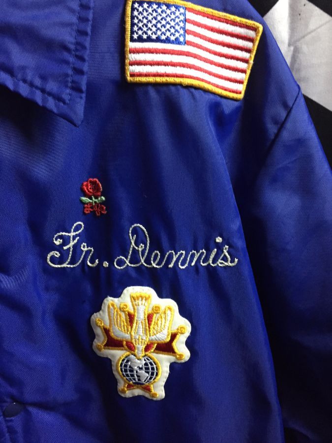 Knights Of Columbus Jacket W/front Patriotic Patches | Boardwalk Vintage