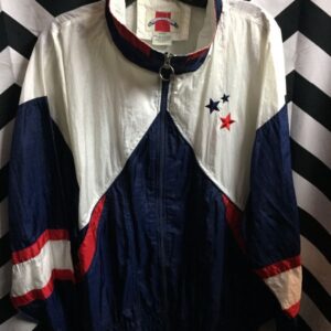 Photo detail:USA GRAPHIC WINDBREAKER JACKET W/EMBROIDERED STARS