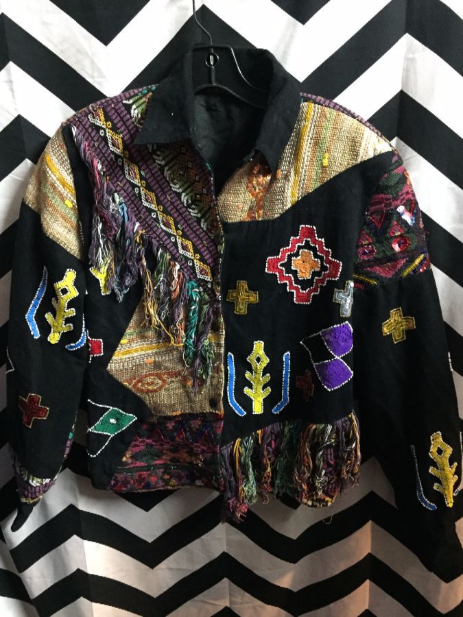 Ethnic Woven Beaded patchwork Jacket 1