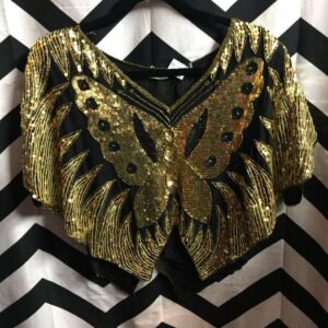 Photo detail:CLASSIC SEQUIN BUTTERFLY TOP SILK LINED