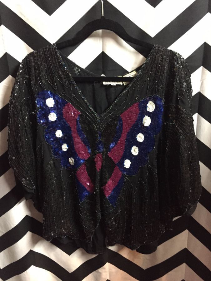 1970S-80S SEQUIN BUTTERFLY TOP 1