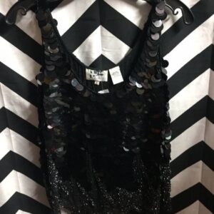 Photo detail:TANK TOP W/PAILLETTE SEQUINS & SHEER SECTION W/BEADS