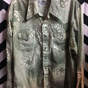 Photo detail:1970'S FUNKY STAR & GEOMETRIC PRINT COLLARED SHIRT