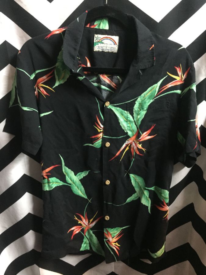 Birds of paradise all over print Hawaiian shirt 1