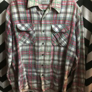 Photo detail:FLANNEL SHIRT W/2 FRONT POCKETS & PLAID DESIGN