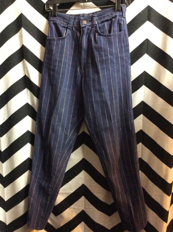 Pin Stripe Denim Pants Super Small | Boardwalk Vintage