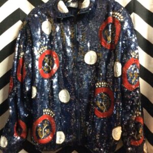 Photo detail:1980’S SEQUIN EMBELLISHED ANCHOR DESIGN BOMBER JACKET