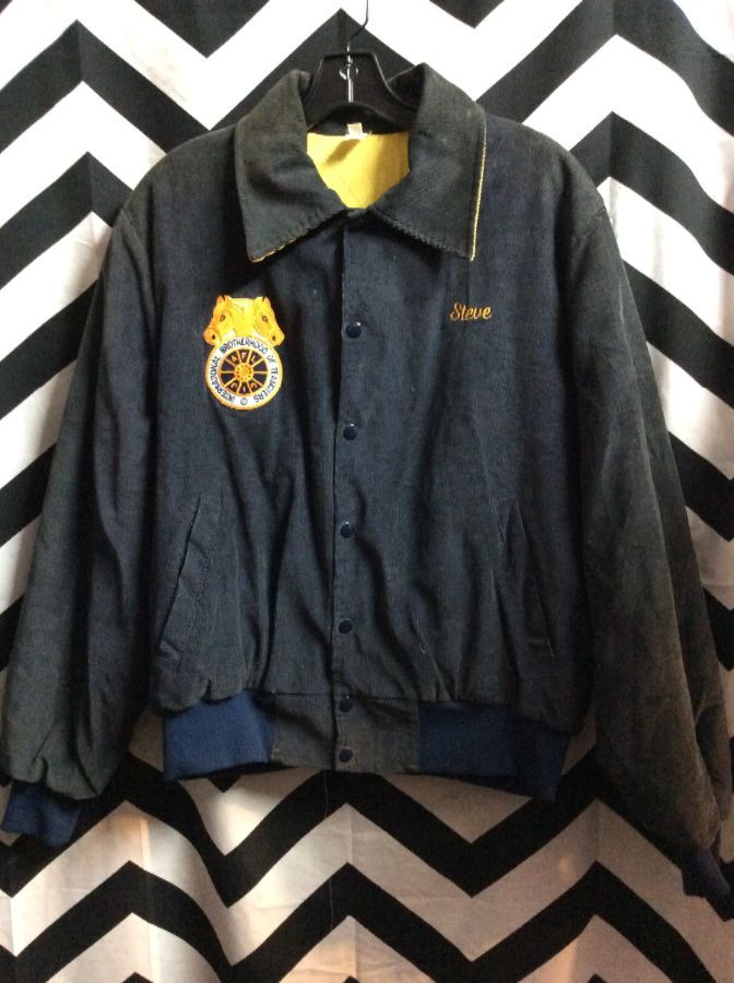 TEAMSTERS LOCAL 463 EMBROIDERY FRONT PATCH CORDUROY JACKET 1