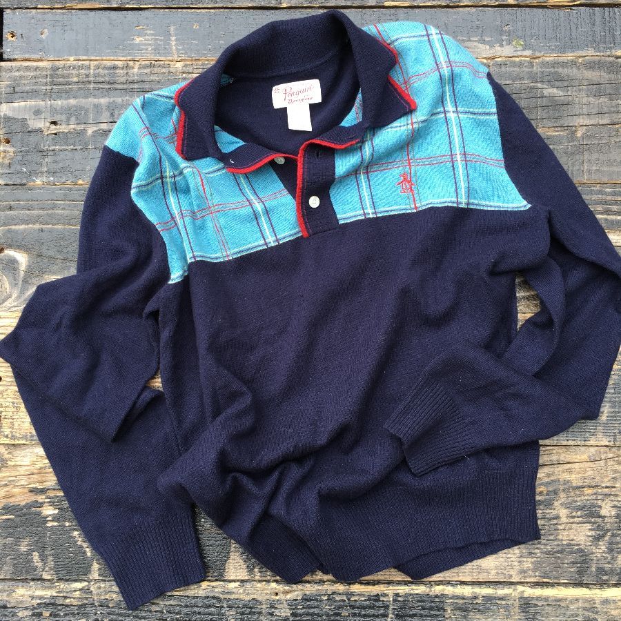 Plaid top Polo Style pullover Sweatshirt 1