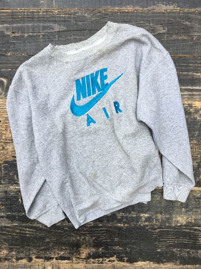 Nike Air Embroidered Logo pullover sweatshirt grey tag 1