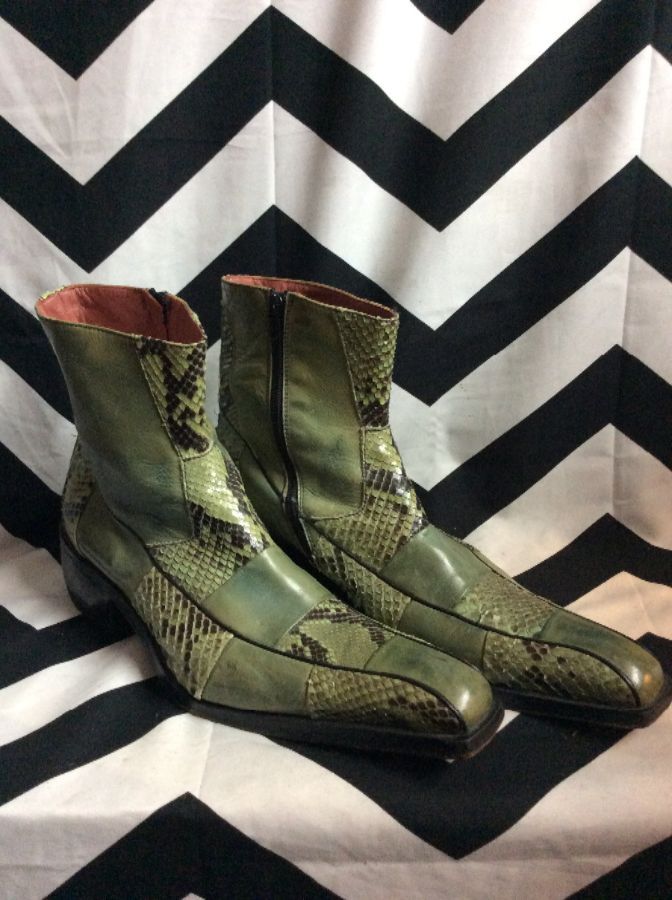 PYTHON PATCHWORK BOOTS EXTENDED TOE ZIP SIDE 1