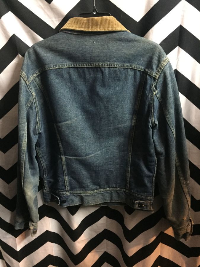 Lee Storm Rider Denim Jacket W/corduroy Collar & Wool Lining ...