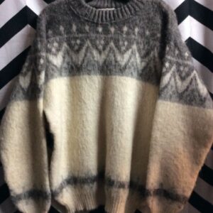 Photo detail:BAGGY SHAG WOOL PULLOVER MOCK NECK SWEATER