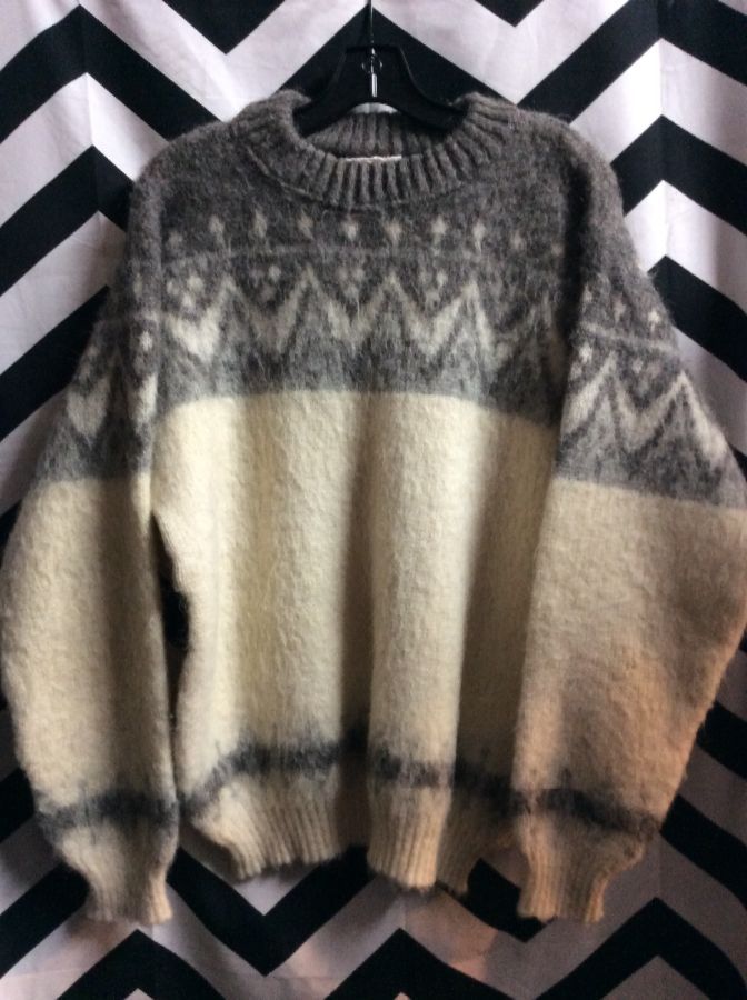 BAGGY SHAG WOOL PULLOVER MOCK NECK SWEATER 1