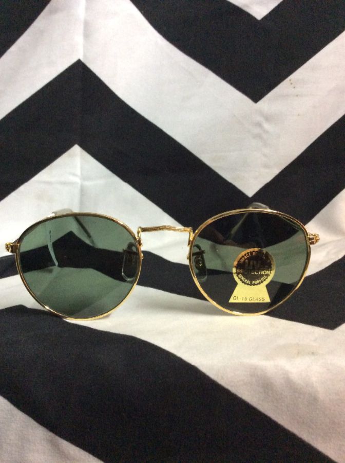 1990S DEADSTOCK GOLD RIMMED SUNGLASSE NOS NWT 1