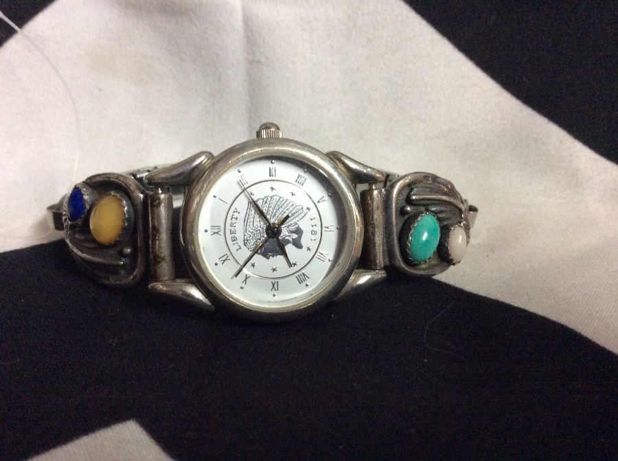 Southwest Traditions Watch Sterling Silver & Stones 1