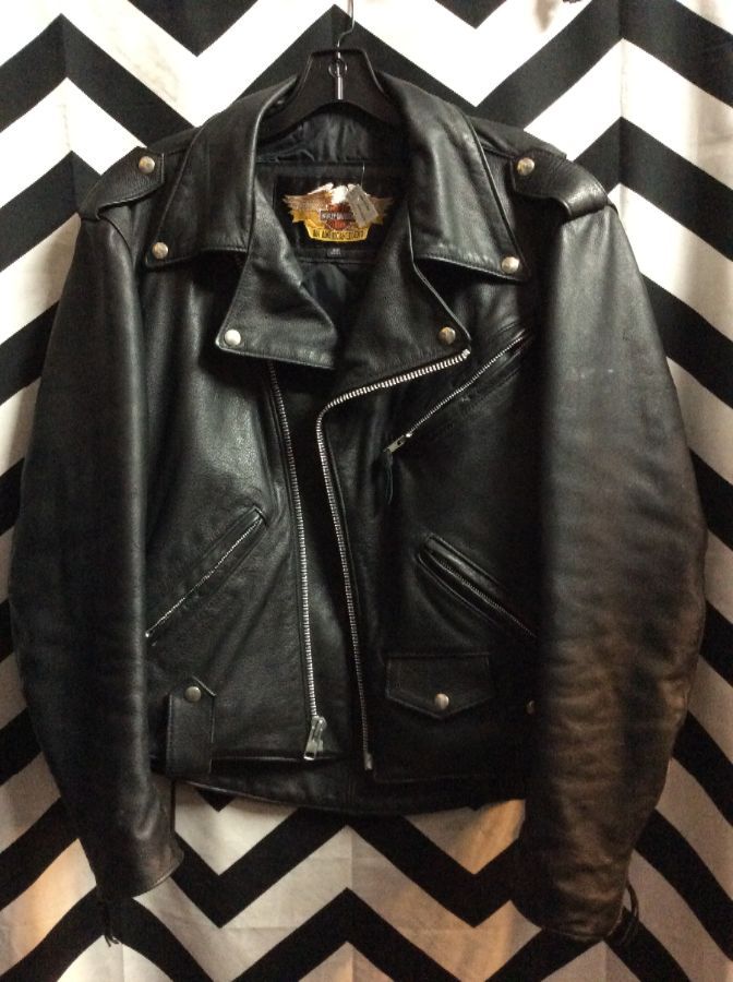 Harley Davidson Leather Motorcycle Jacket as-is 1