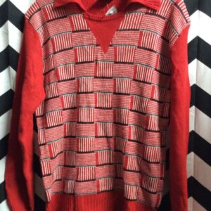 Photo detail:SWEATER PULLOVER SQUARE ZIGZAG STRIPES