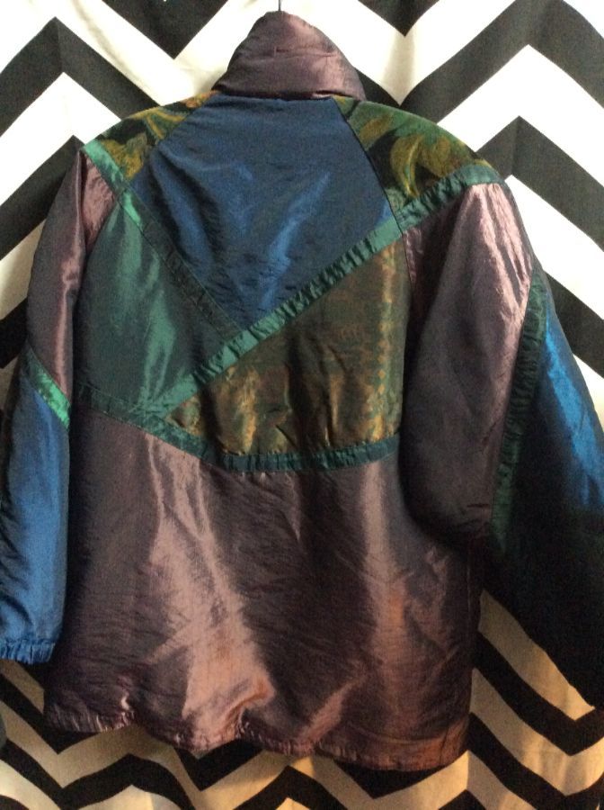 Iridescent patchwork jacket