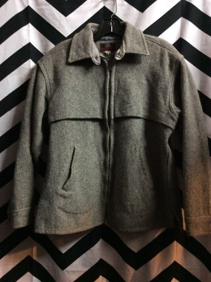 JACKET WOOL ZIP UP PIN STRIPED WITH COLLAR 1