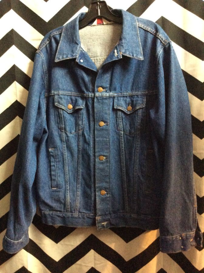 Mtv Denim Trucker Jacket W/screen Print Back Logo Rare | Boardwalk Vintage