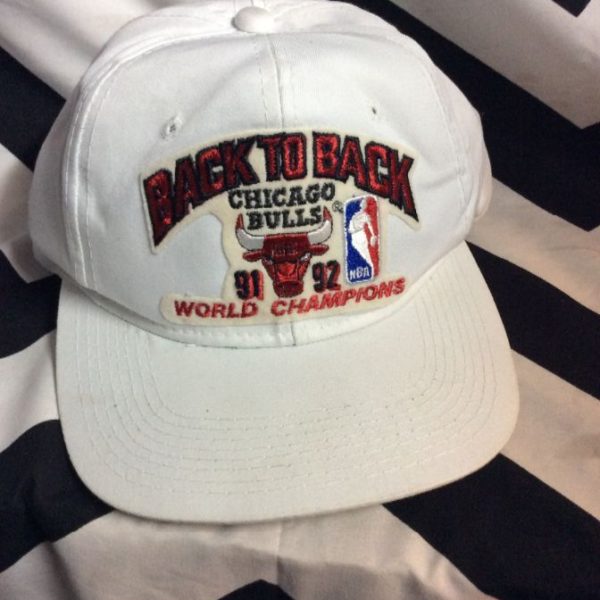 Nba Chicago Bulls Hat Back To Back World Champions 91-92 | Boardwalk ...