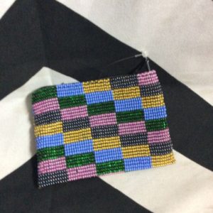 Bead woven coin purse chckered pattern 1