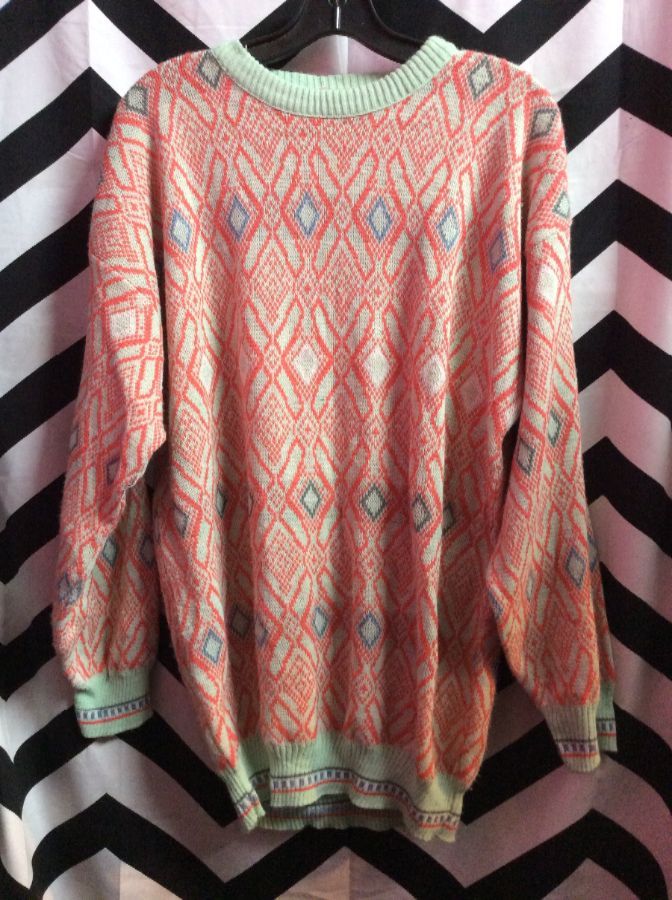 PULLOVER SWEATER FUNKY PATTERN SORBET COLOR WAY 1