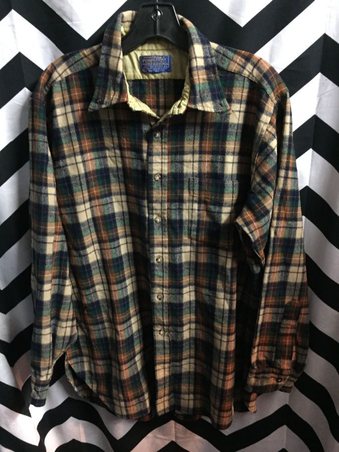 Ls Bd Pendleton Wool Flannel Shirt Autumn Colors | Boardwalk Vintage