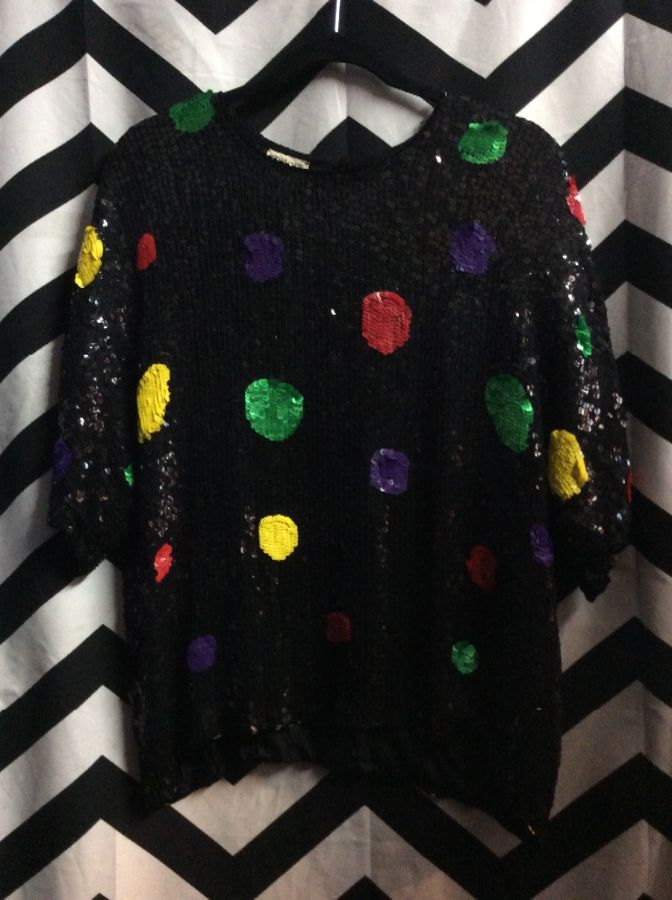 SS SEQUIN TOP MULTI COLORED CIRCLES 1