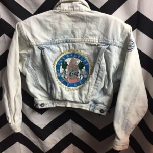 Photo detail:CROPPED DENIM JACKET LA GEAR W/ SEQUIN BACK PATCH