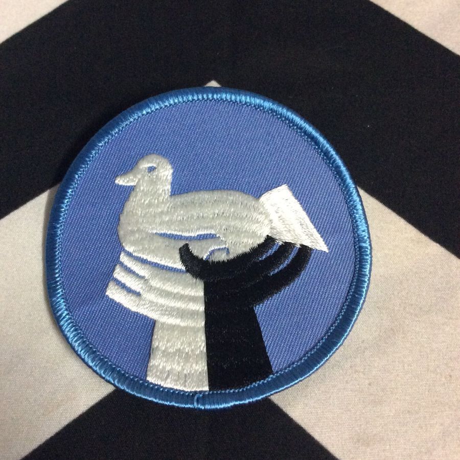 PATCH- RETRO PEACE DOVE W/ UNITY HANDS *old stock 1