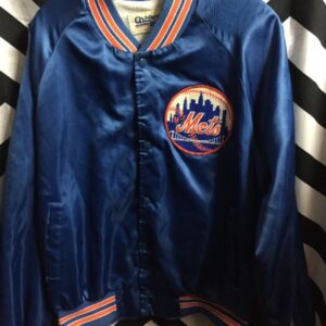 Photo detail:MLB NEW YORK METS SATIN BUTTON-UP JACKET