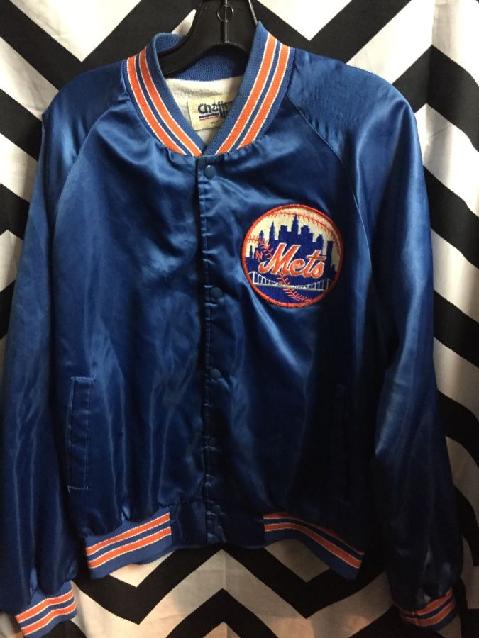 Mlb New York Mets Satin Button-up Jacket | Boardwalk Vintage