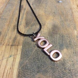 Photo detail:YOLO CHARM NECKLACE W/ GUNMETAL SNAKE CHAIN