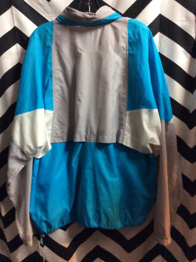 NIKE NIKE COLOR-BLOCK DESIGN WINDBREAKER GREY TAG in gray teal white