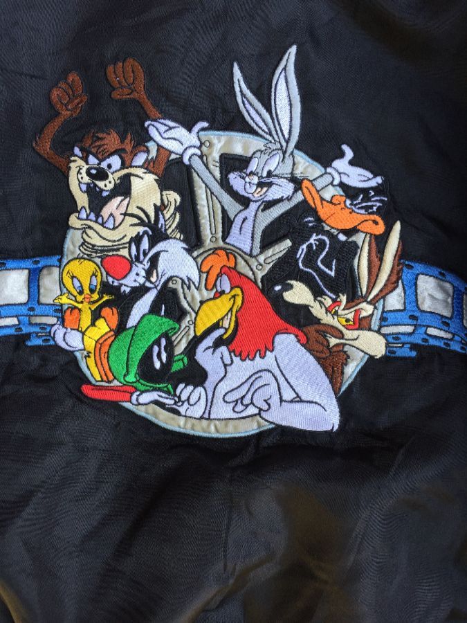 Looney Tunes Zip-up Bomber Jacket Quilted Lining | Boardwalk Vintage