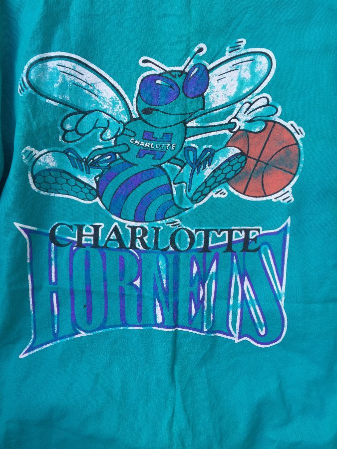 VTG RARE Charlotte Hornets Jersey Shirt Button Up NBA Striped Starter Sz M