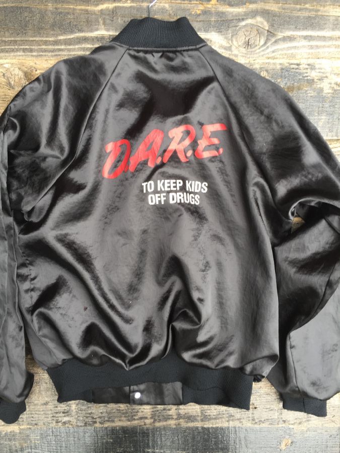 DARE to keep kids off drugs and voilence Satin button up jacket 1