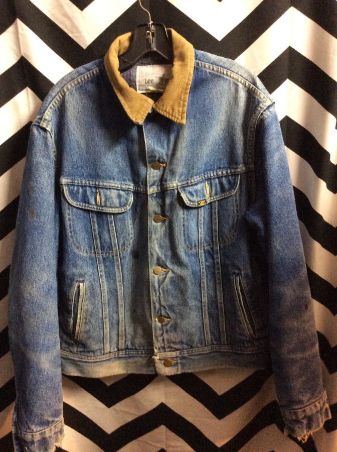 Denim Jacket W/ Corduroy Collar & Wool Lining | Boardwalk Vintage