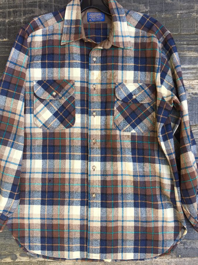 Pendleton Flannel Shirt W/ Plaid Design | Boardwalk Vintage