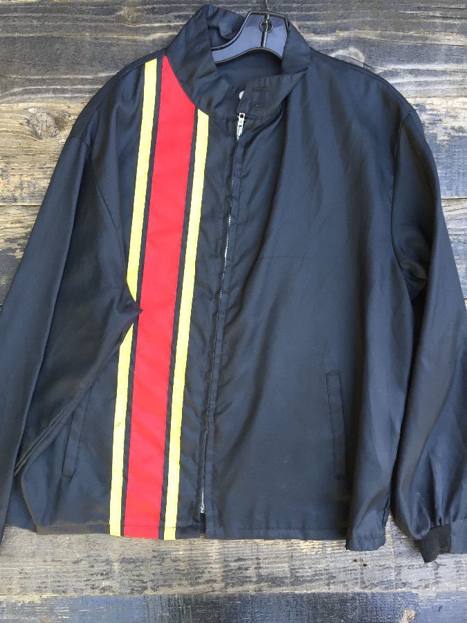 RETRO RACING JACKET WITH STRIPES RUNNING DOWN FRONT 1