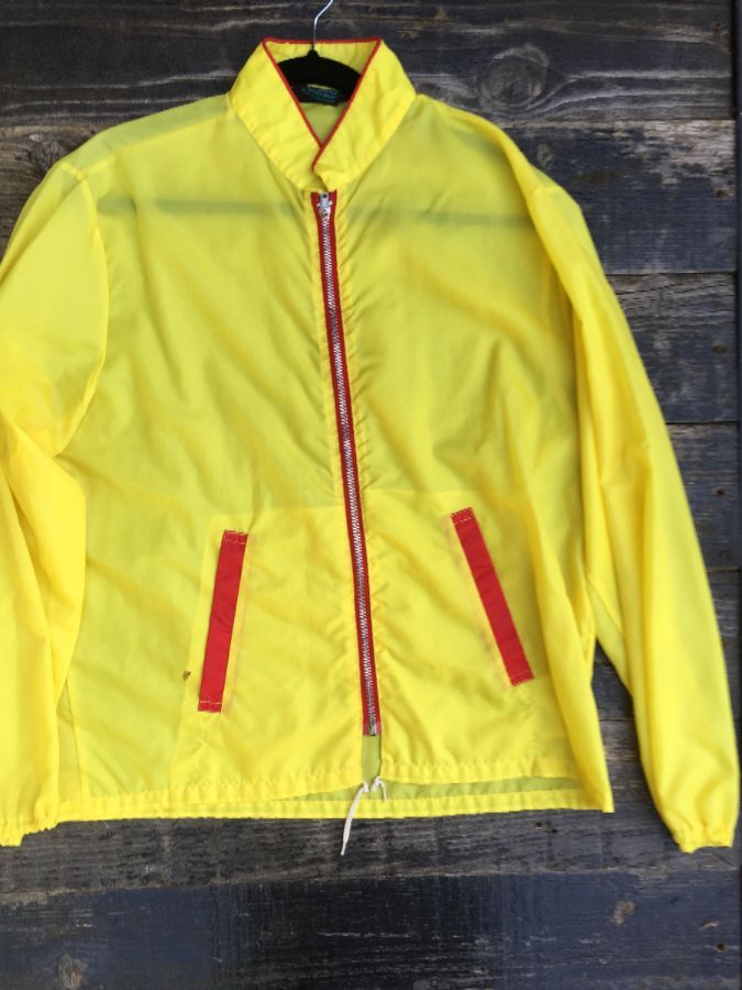 YELLOW RETRO RACING JACKET WITH RED TRIM 1