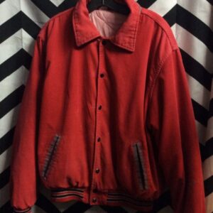 Photo detail:CORDUROY BOMBER STRIPED CUFFS & WAIST W/  QUILTED LINING