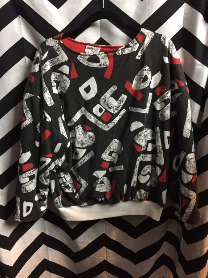 PUFFY PULLOVER CREWNECK ABSTRACT PATTERN 1