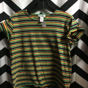 Photo detail:HORIZONTAL STRIPED PULLOVER TOP W/ STRETCHY FABRIC