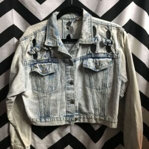 Photo detail:1980’S STEFFANO CROPPED DENIM JACKET BOW CUT OUTS