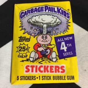 GARBAGE PAIL KIDS STICKERS BUBBLE GUM YELLOW PACKAGE 1