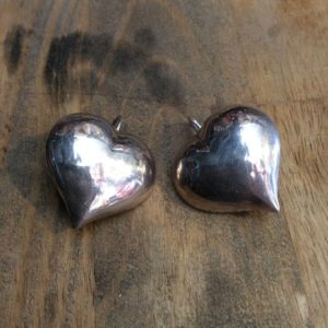 925 STERLING SILVER 3D HEART DROP EARRINGS 1